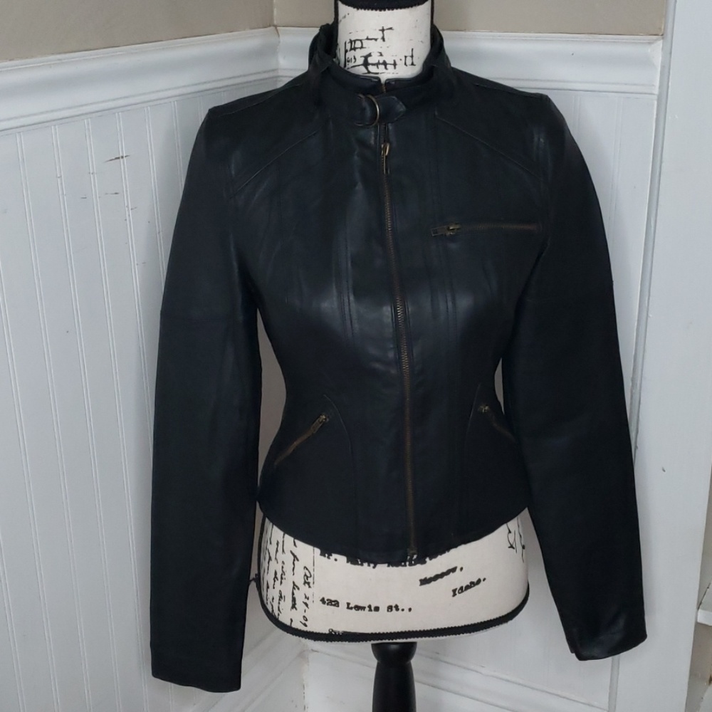 Rouge Moto black leather Jacket - Picture 1 of 8